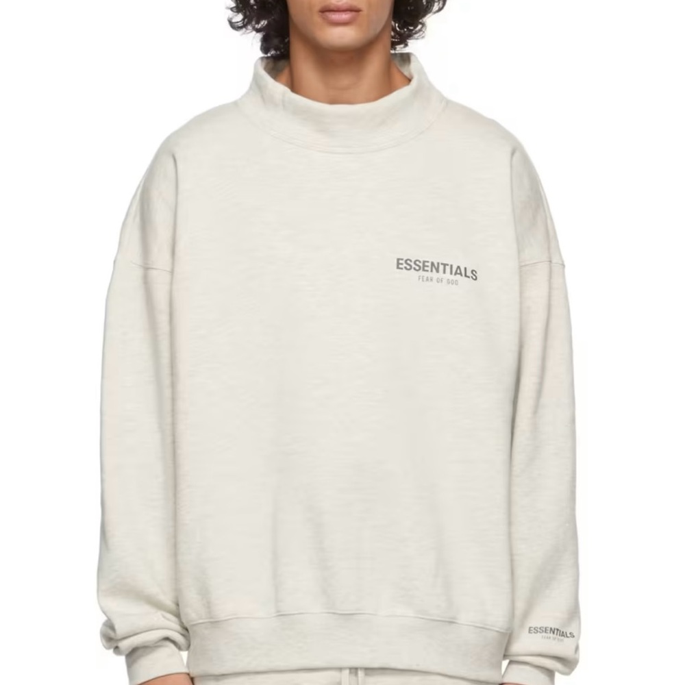 Fear of God Essentials off-white Mock Neck Sweatshirt